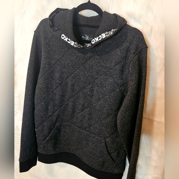 Marc Ecko Rare Classic Charcoal Heather Quilted Pullover Hoodie - Picture 2 of 6